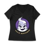 Club Misterio T-Shirt - Spooky Ghost Design - Mysterious and Fun Graphic Tee for Halloween and Beyond Women Jersey V-Neck – Viva Party
