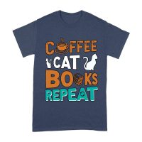 Coffee Cat Books Repeat T-Shirt