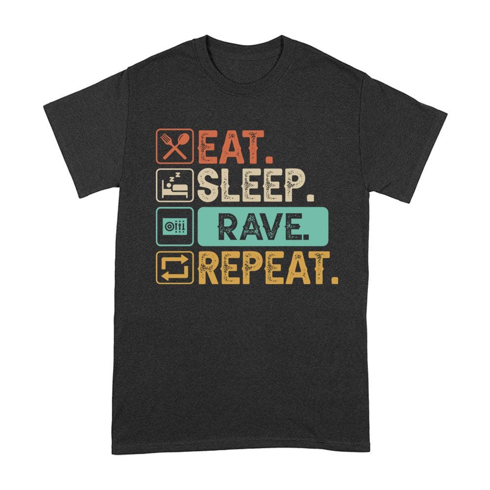 Cart-58_A-Black.jpg Eat Sleep Rave Repeat T-Shirt - Edm Festival Party Tee For Ravers, Music Lovers, Dance Enthusiasts, Clubbing Fans, And Nightlife Vibes Unisex Adult – Viva Party