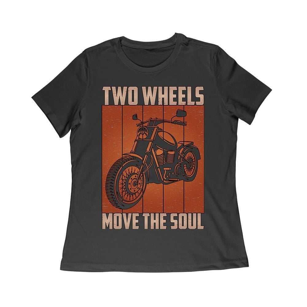Cart-66_Wr-Black.jpg Two Wheels Move The Soul T-Shirt - Cool Biker &Amp;Amp; Motorcycle Enthusiast Tee Women Relaxed – Viva Party