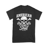 American Skull Gothic T-Shirt - Patriotic Dark Art Design Unisex Youth – Viva Party