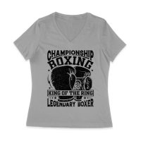 Championship Boxing ? King of the Ring Legendary Boxer T-Shirt  Women Jersey V-Neck