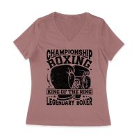 Championship Boxing ? King of the Ring Legendary Boxer T-Shirt  Women Jersey V-Neck