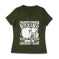 Championship Boxing ? King of the Ring Legendary Boxer T-Shirt  Women Jersey V-Neck