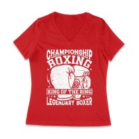 Championship Boxing ? King of the Ring Legendary Boxer T-Shirt  Women Jersey V-Neck