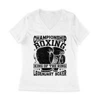 Championship Boxing ? King of the Ring Legendary Boxer T-Shirt  Women Jersey V-Neck