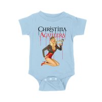 Retro Pin-Up Style Christina Aguilera T-Shirt with Red Microphone Pose Unisex Baby Jersey