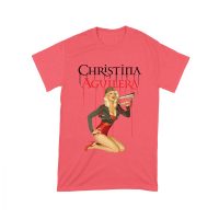 Retro Pin-Up Style Christina Aguilera T-Shirt with Red Microphone Pose Unisex Toddler