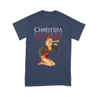 Retro Pin-Up Style Christina Aguilera T-Shirt with Red Microphone Pose Unisex Youth