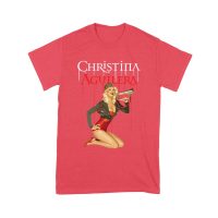 Retro Pin-Up Style Christina Aguilera T-Shirt with Red Microphone Pose Unisex Youth