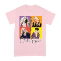 Pop Art Style Christina Aguilera T-Shirt with Four Retro Portrait Blocks Unisex Adult