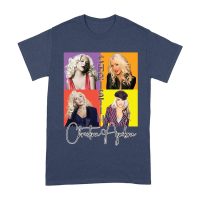 Pop Art Style Christina Aguilera T-Shirt with Four Retro Portrait Blocks Unisex Adult