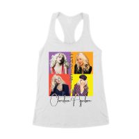 Pop Art Style Christina Aguilera T-Shirt with Four Retro Portrait Blocks Women's Racerback Tank Top