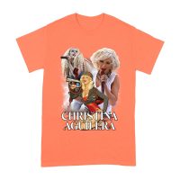 Stage Performance Christina Aguilera T-Shirt with Bold Singing Moments Unisex Adult