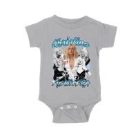 Christina Aguilera Grayscale Collage T-Shirt with Blue Name Highlight Unisex Baby Jersey