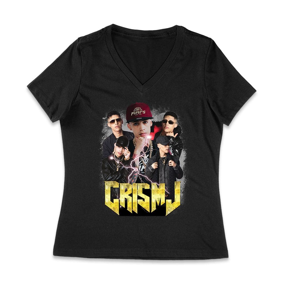Cmj-03_Wvn-Black.jpg Cris-Mj Lightning Effect Rap Group Visual Design Women Jersey V-Neck – Viva Party