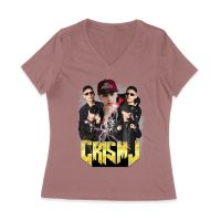 Cris-MJ Lightning Effect Rap Group Visual Design Women Jersey V-Neck