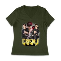 Cris-MJ Lightning Effect Rap Group Visual Design Women Jersey V-Neck