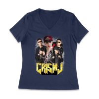 Cris-MJ Lightning Effect Rap Group Visual Design Women Jersey V-Neck