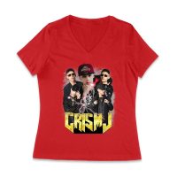 Cris-MJ Lightning Effect Rap Group Visual Design Women Jersey V-Neck