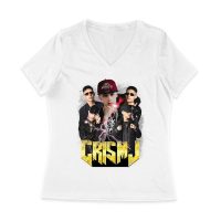 Cris-MJ Lightning Effect Rap Group Visual Design Women Jersey V-Neck