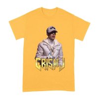 Cris-MJ in White Jacket with Bold Gold Logo Unisex Adult
