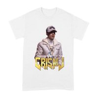 Cris-MJ in White Jacket with Bold Gold Logo Unisex Adult