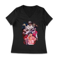Cris-MJ Crown Only Group Collage in Red Theme Women Jersey V-Neck – Viva Party