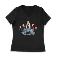 Cris-MJ Graffiti Art Style with Rap Group Pose Women Jersey V-Neck – Viva Party