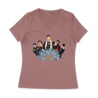 Cris-MJ Graffiti Art Style with Rap Group Pose Women Jersey V-Neck