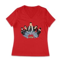 Cris-MJ Graffiti Art Style with Rap Group Pose Women Jersey V-Neck