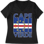 Cape Verde Flag Bold Letter T-Shirt