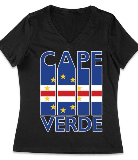 Cape Verde Flag Bold Letter T-Shirt