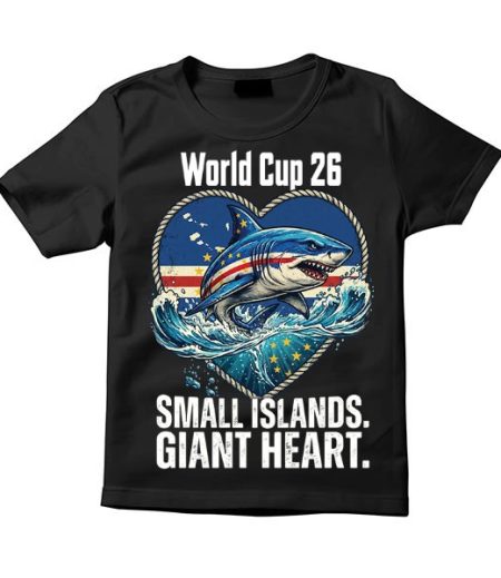 Small Islands Giant Heart Blue Sharks T-Shirt
