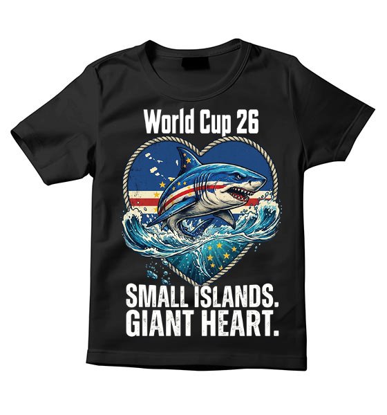Small Islands Giant Heart Blue Sharks T-Shirt Small Islands Giant Heart Blue Sharks T-Shirt