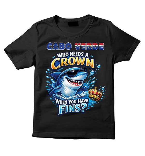 Cabo Verde Tubarões Azuis Soccer Bite T-Shirt Cabo Verde Tubarões Azuis Soccer Bite T-Shirt