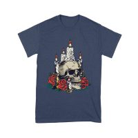 Dia de Muertos Sugar Skull T-Shirt ? Elegant Candles and Red Roses Day of the Dead Design Unisex Youth