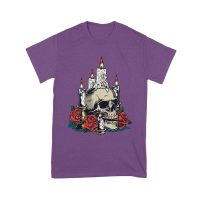Dia de Muertos Sugar Skull T-Shirt ? Elegant Candles and Red Roses Day of the Dead Design Unisex Youth