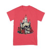 Dia de Muertos Sugar Skull T-Shirt ? Elegant Candles and Red Roses Day of the Dead Design Unisex Youth