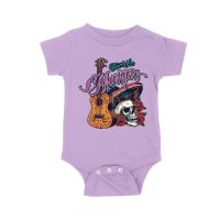 Dia de Los Muertos T-Shirt ? Sugar Skull with Mexican Hat, Red Roses, and Guitar Day of the Dead Design Unisex Baby Jersey