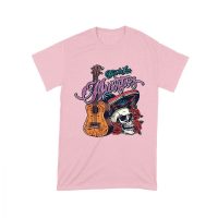 Dia de Los Muertos T-Shirt ? Sugar Skull with Mexican Hat, Red Roses, and Guitar Day of the Dead Design Unisex Toddler