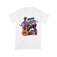 Dia de Los Muertos T-Shirt ? Sugar Skull with Mexican Hat, Red Roses, and Guitar Day of the Dead Design Unisex Toddler