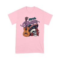 Dia de Los Muertos T-Shirt ? Sugar Skull with Mexican Hat, Red Roses, and Guitar Day of the Dead Design Unisex Youth