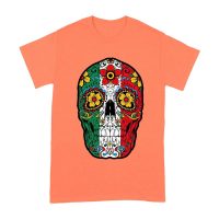 Vibrant Mexican Color Skeleton Skull T-Shirt, Perfect for Dia de Muertos and Day of the Dead Celebrations Unisex Adult