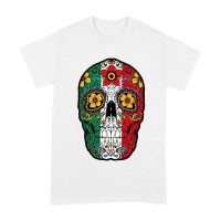 Vibrant Mexican Color Skeleton Skull T-Shirt, Perfect for Dia de Muertos and Day of the Dead Celebrations Unisex Adult
