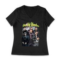 Daddy Yankee Classic Portrait T-Shirt with Hat and Reflective Glow Women Jersey V-Neck – Viva Party