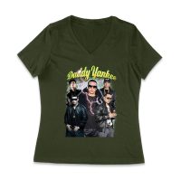 Daddy Yankee Classic Portrait T-Shirt with Hat and Reflective Glow Women Jersey V-Neck