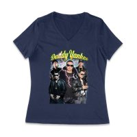 Daddy Yankee Classic Portrait T-Shirt with Hat and Reflective Glow Women Jersey V-Neck