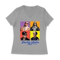 Daddy Yankee Live Concert Crowd Montage T-Shirt with Bold Logo Women Jersey V-Neck