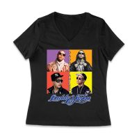 Daddy Yankee Live Concert Crowd Montage T-Shirt with Bold Logo Women Jersey V-Neck – Viva Party